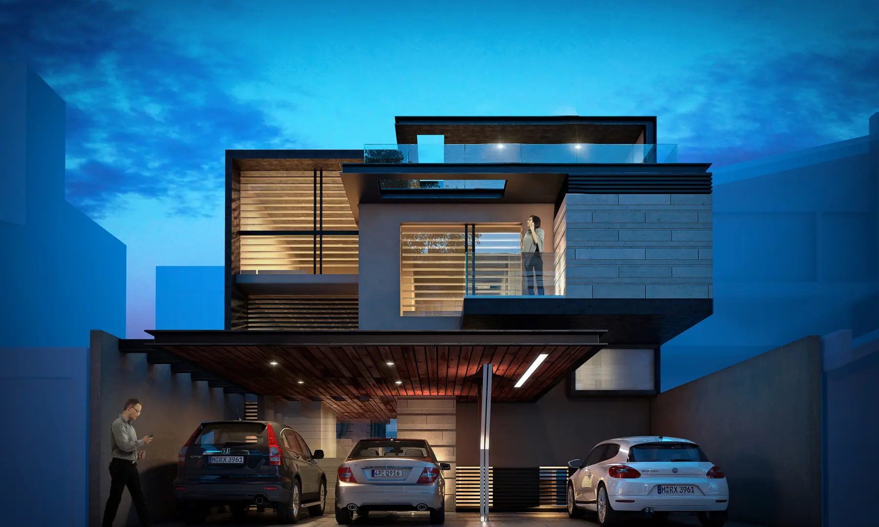 Render de la estancia con líneas de orden y carácter